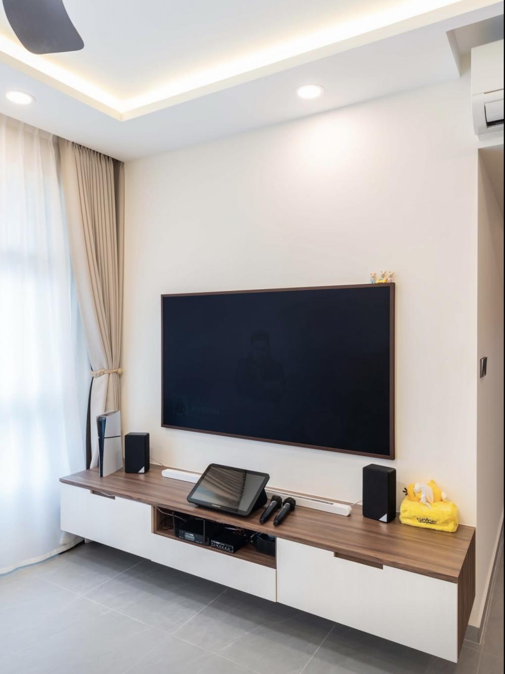 Vintage Living Room with Countertop and Homogeneous Tiles