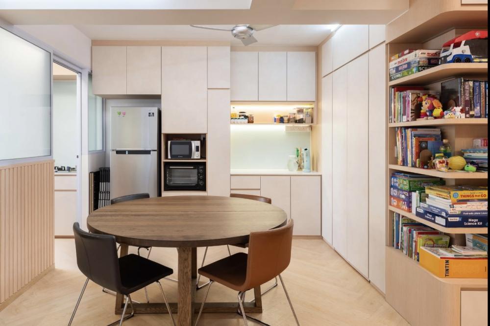 Asian Kitchen with Countertop and Kitchen Backsplash