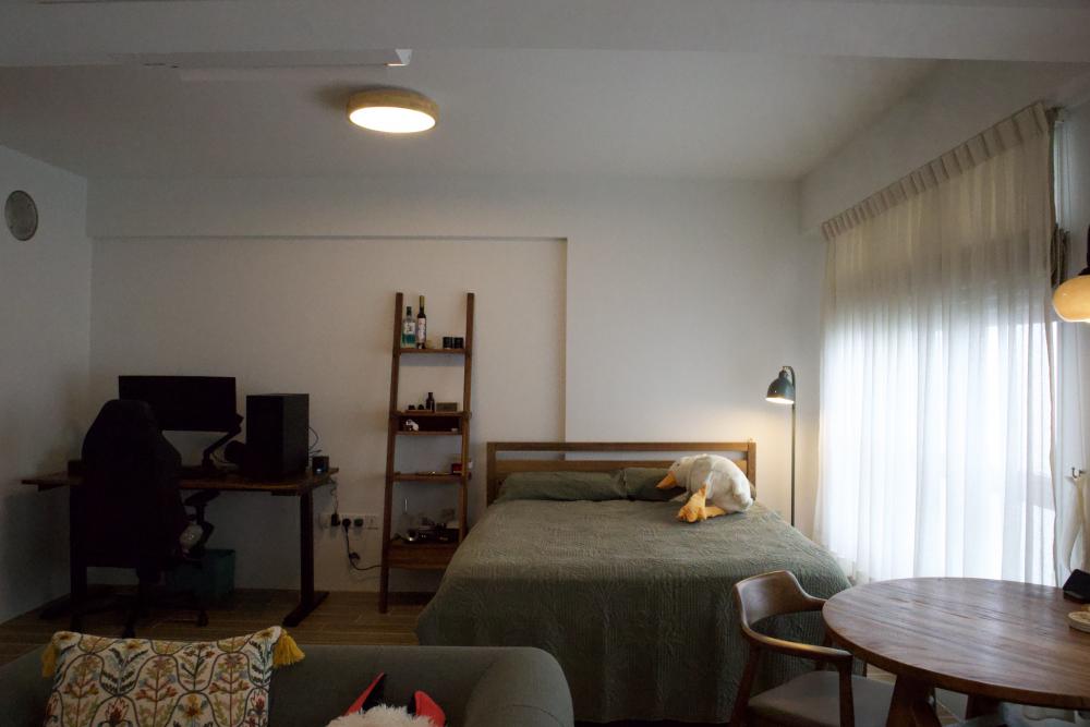 Country Bedroom with Curtain and Dining Table