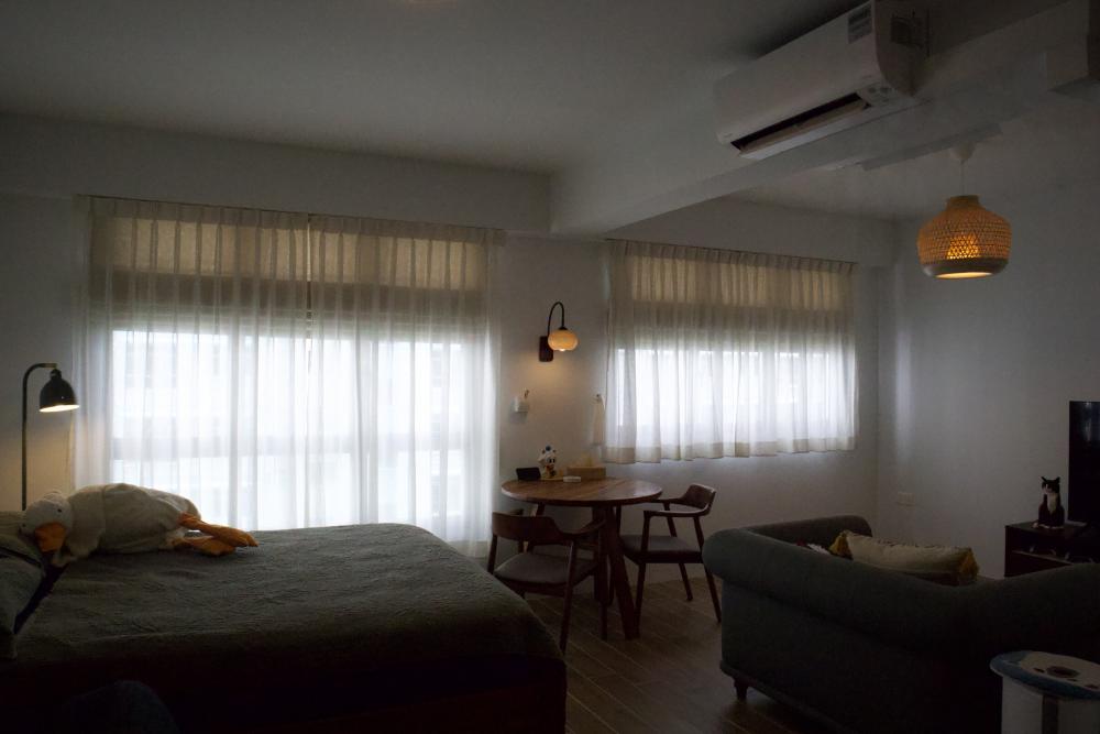 Country Bedroom with Curtain and Dining Table