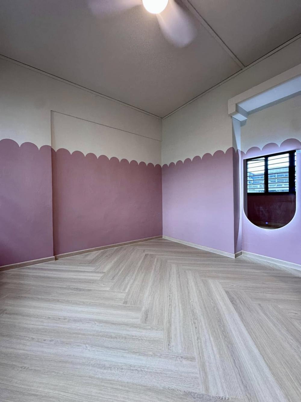 Scandinavian Bedroom with Vinyl Flooring and Ceiling Fan