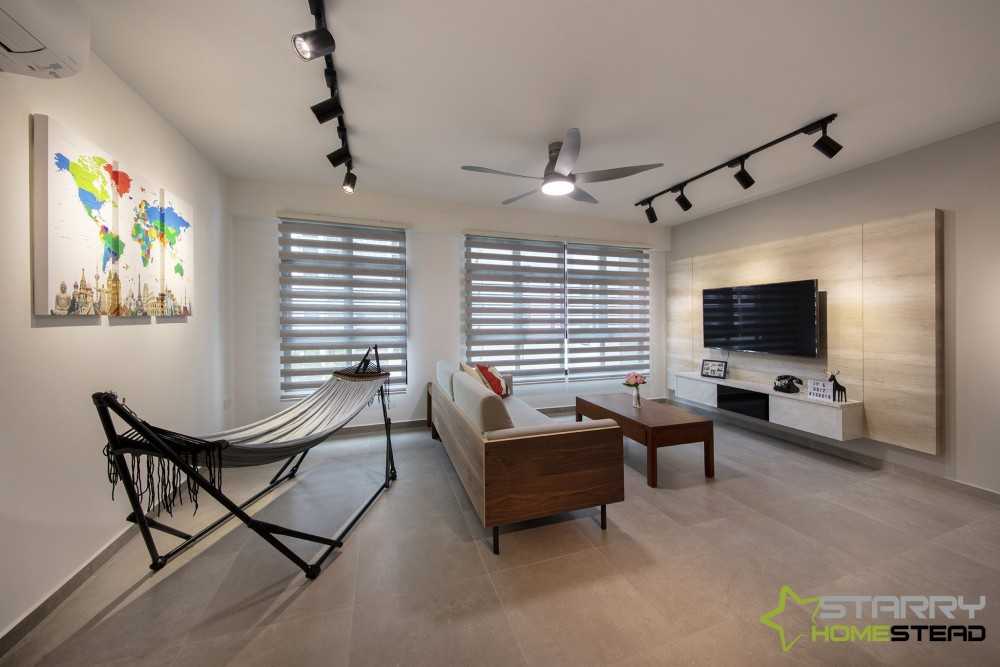 Contemporary Living Room with TV Console and Feature Wall