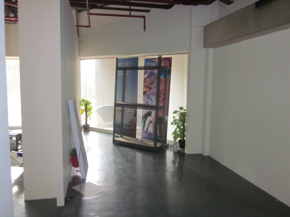 Asian Home Office with Bookcases and Small Storage