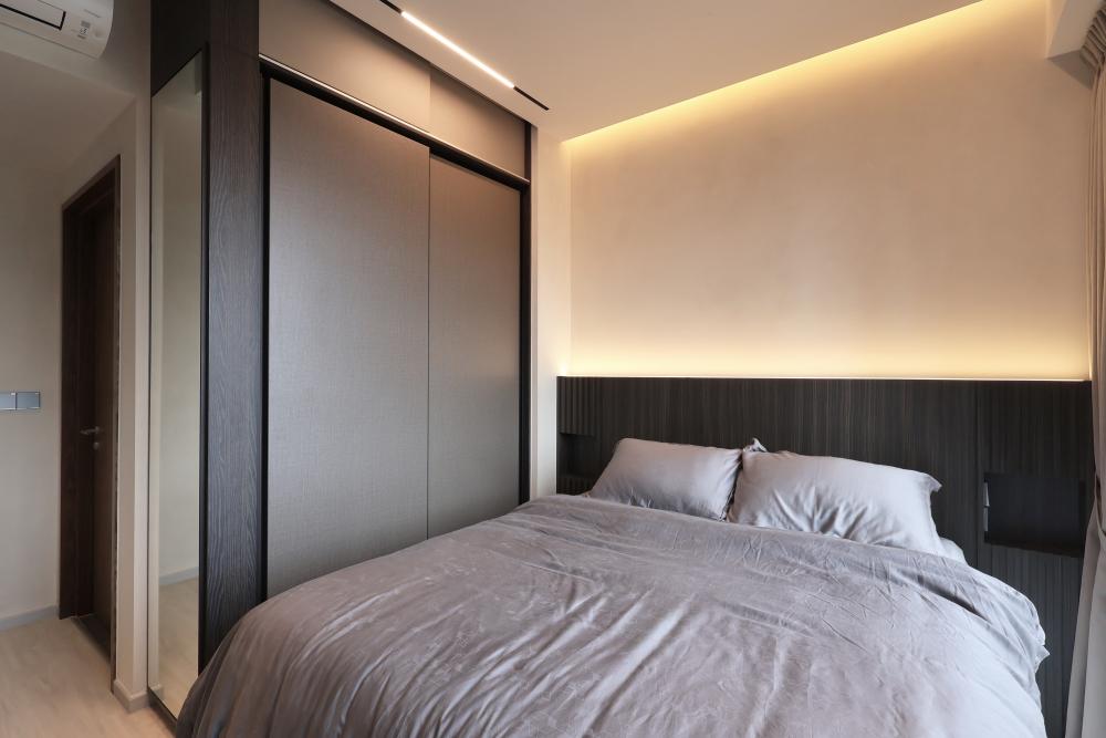 Modern Bedroom with Wardrobe and Bed