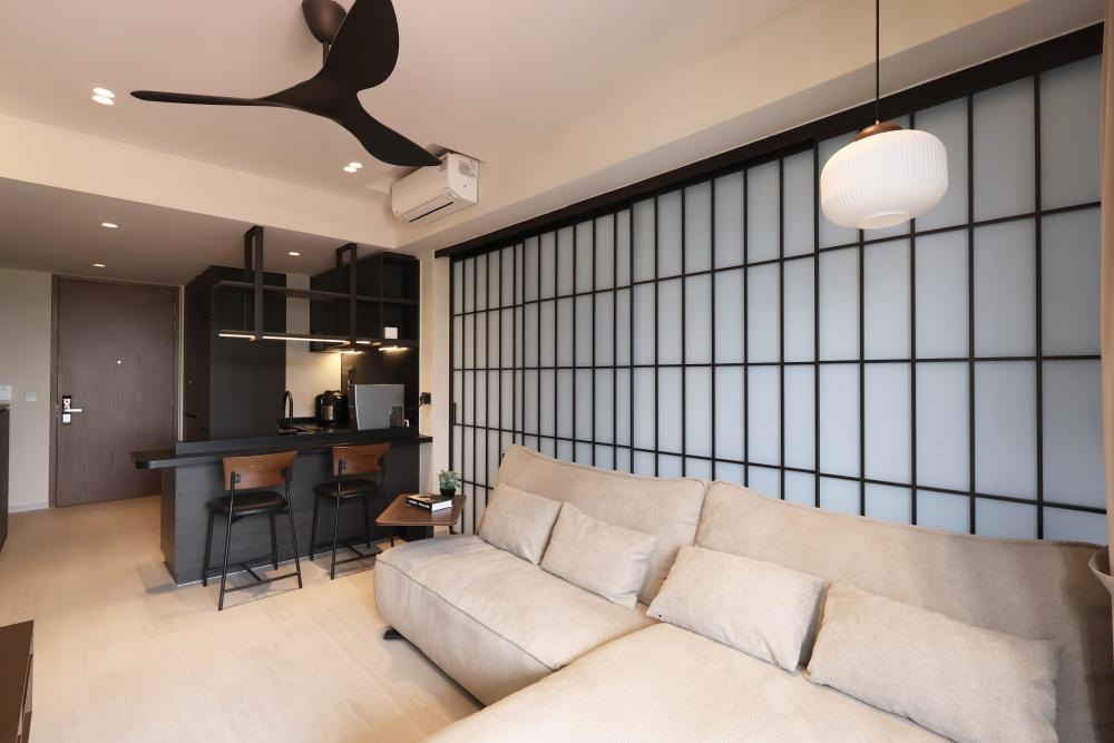 Modern Living Room with TV Console and Sofa