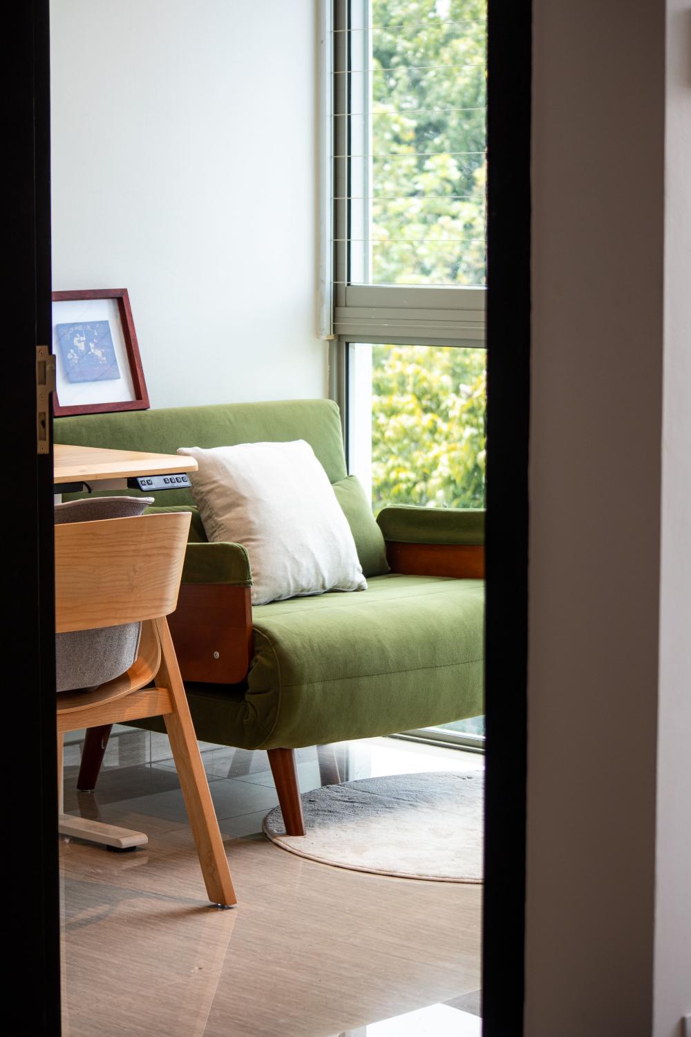 Scandinavian Home Office with Sofa and Sofa Beds