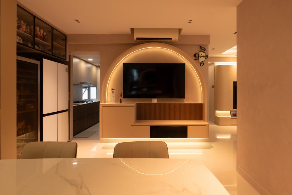 Modern Living Room with TV Console and Sofa