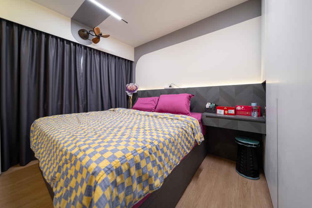 Eclectic Bedroom with Wardrobe and Bedside Table