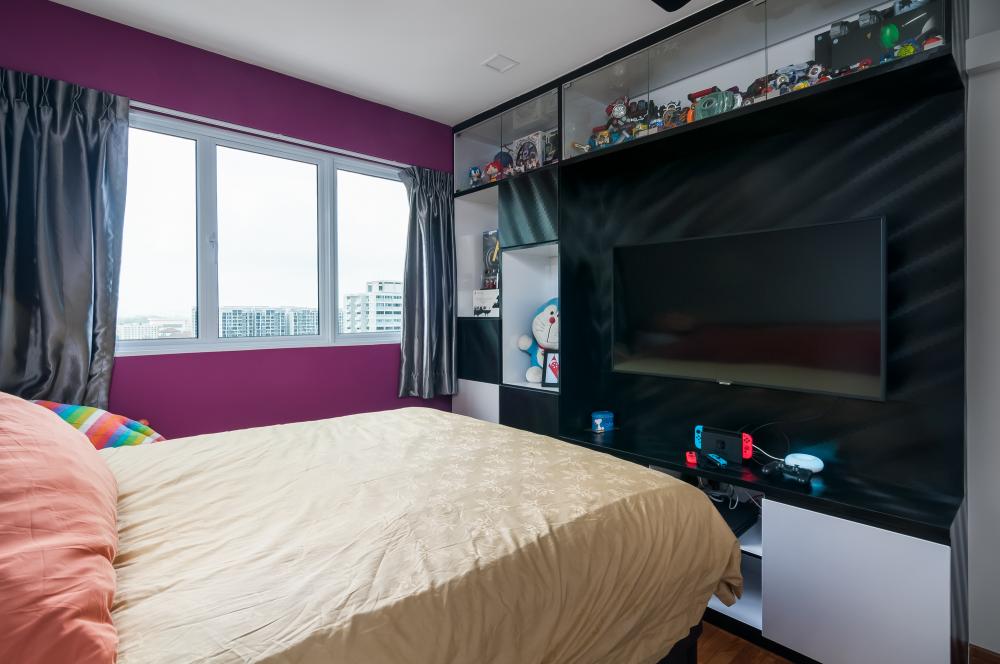 Scandinavian Bedroom with Parquet Floor and Wardrobe