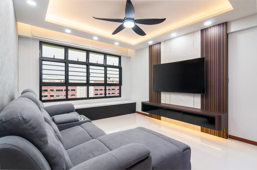 Country Living Room with Settee and TV Console
