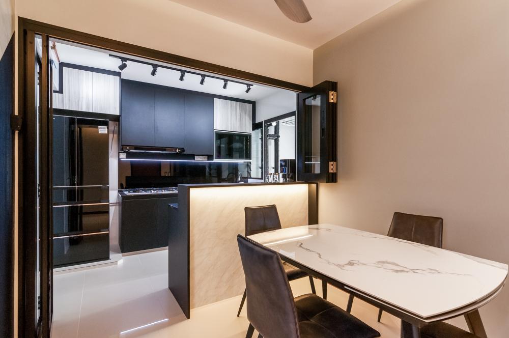 Country Kitchen with Countertop and Kitchen Island