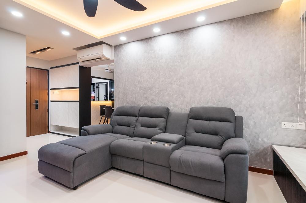 Country Living Room with Settee and Feature Wall