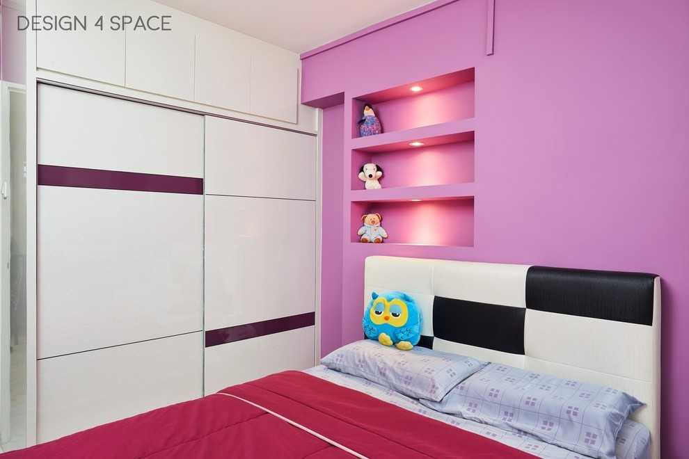 Asian Bedroom with Cove Lighting and Wardrobe