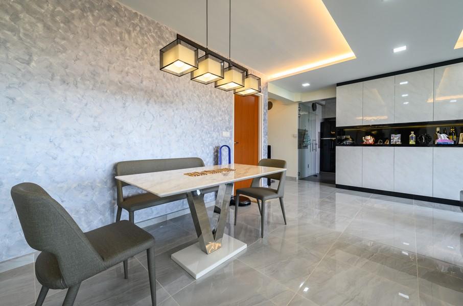 Modern Dining Room with Cove Lighting and Dining Table