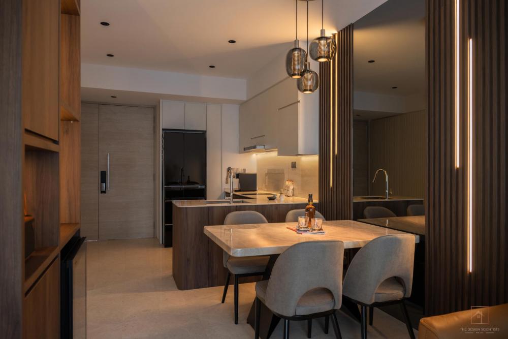 Contemporary Kitchen with Countertop and Open Kitchen