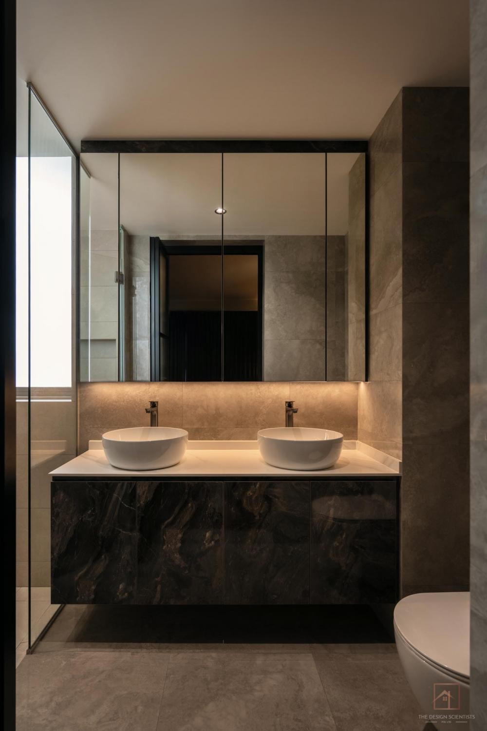 Contemporary Bathroom with Countertop and Mirror