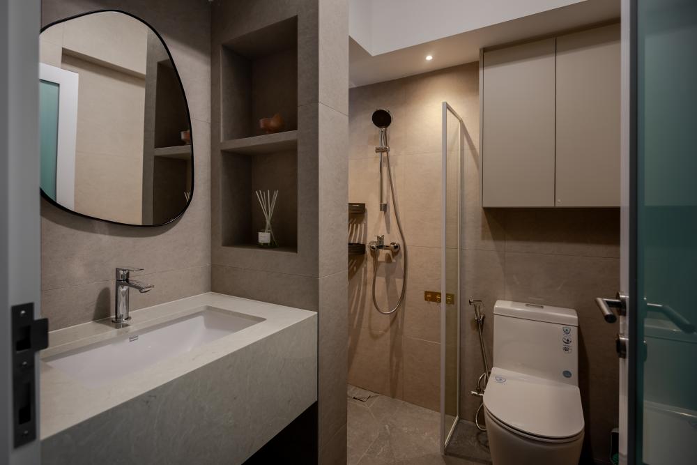 Contemporary Bathroom with Bathroom Accessories and Bathroom Stools