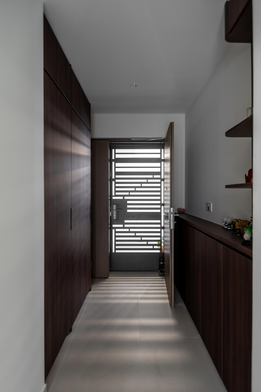 Contemporary Entryway with Small Storage and Doors
