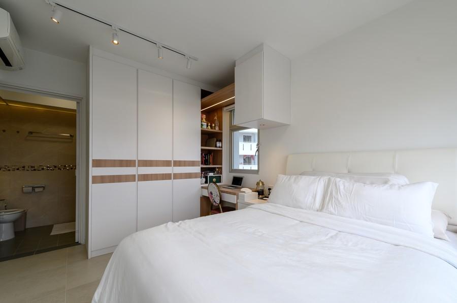 Industrial Bedroom with Bookshelf and Wardrobe