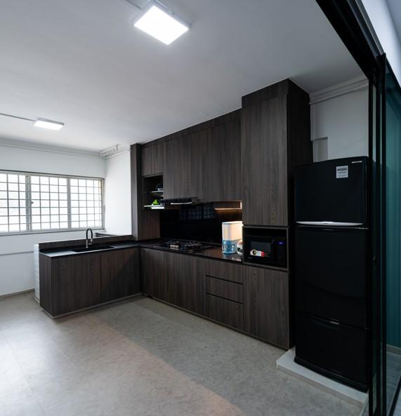 Country Kitchen with Countertop and Kitchen Window