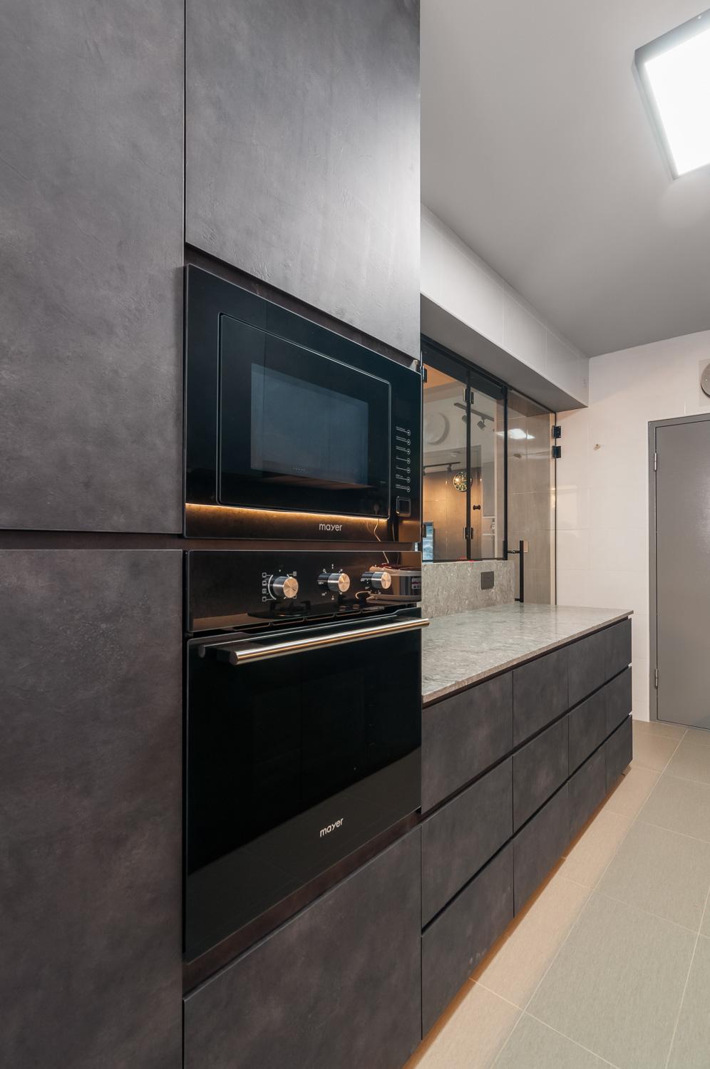 Country Kitchen with Countertop and Kitchen Window
