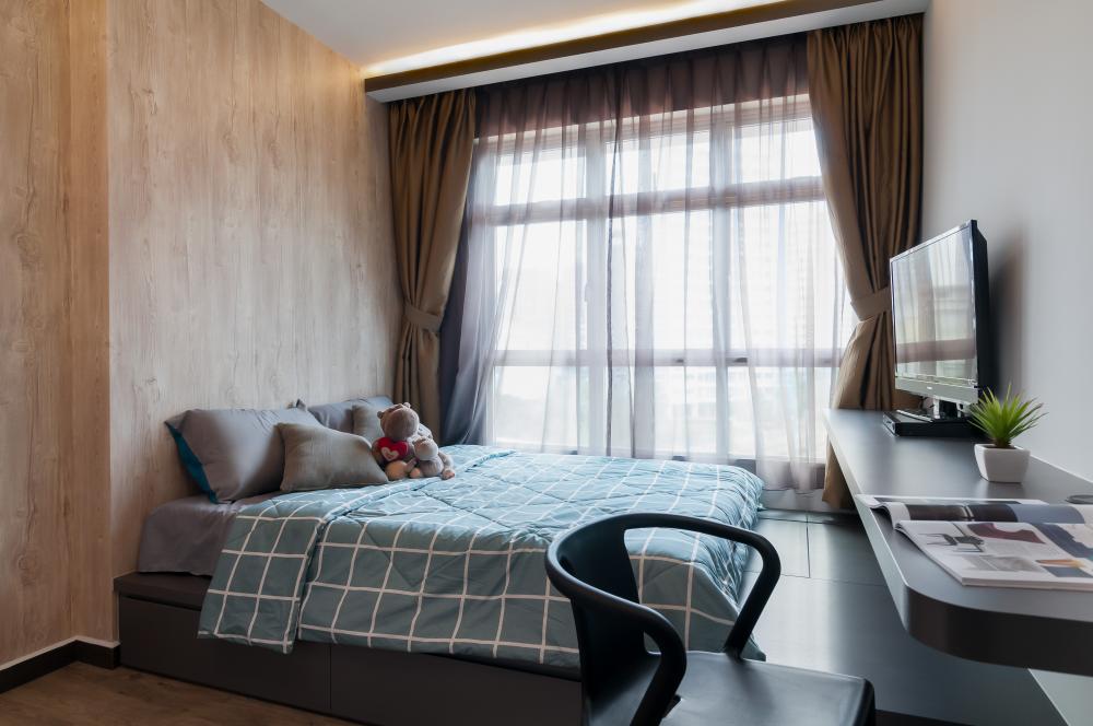 Contemporary Bedroom with Platform Bed and Cove Lighting