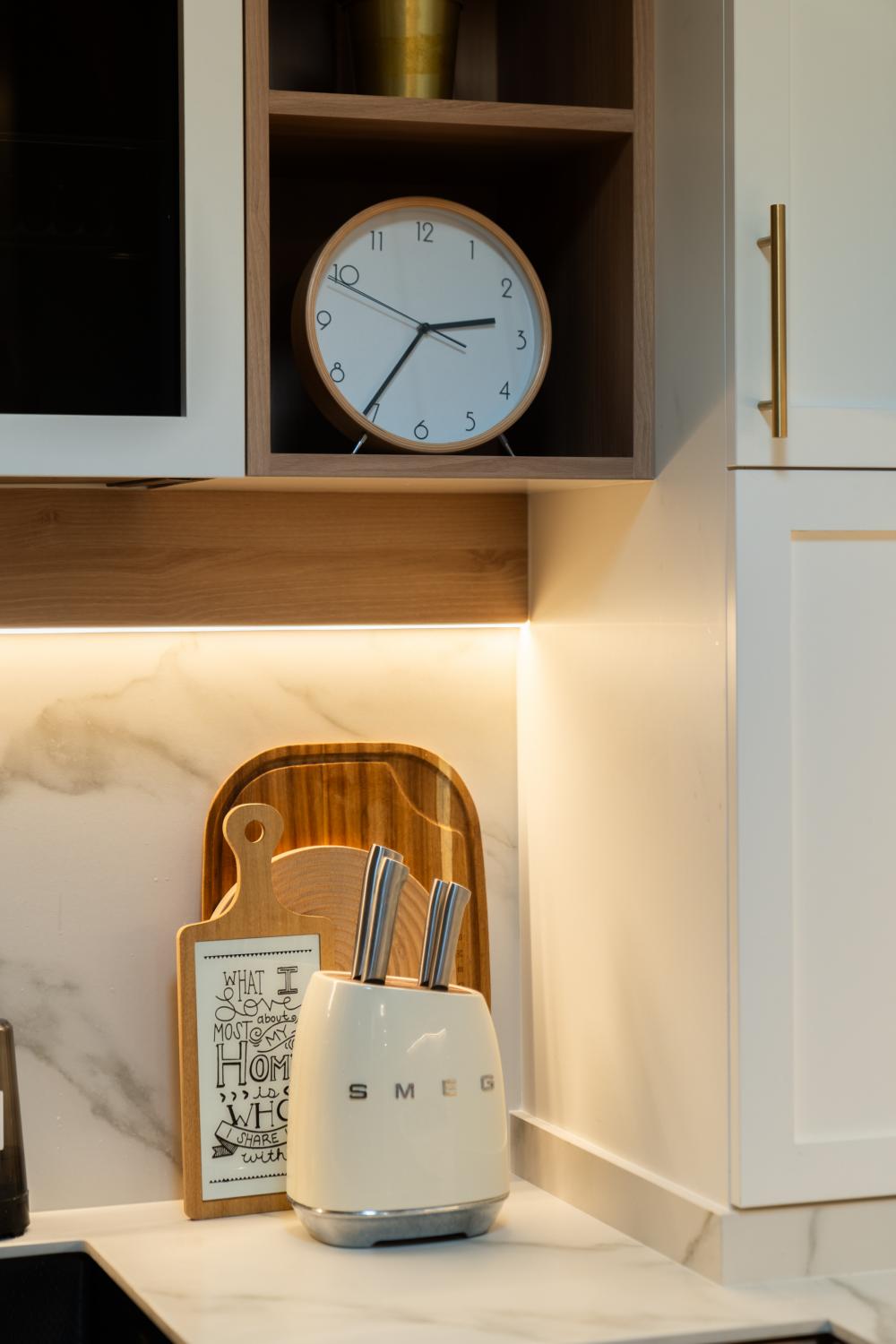 Scandinavian Kitchen with Countertop and Vinyl Flooring