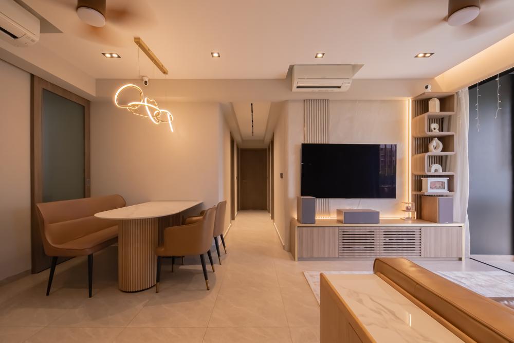 Modern Living Room with TV Console and Sofa