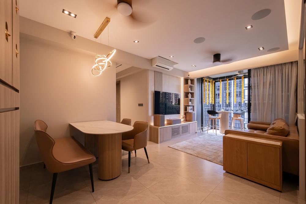 Modern Living Room with TV Console and TV