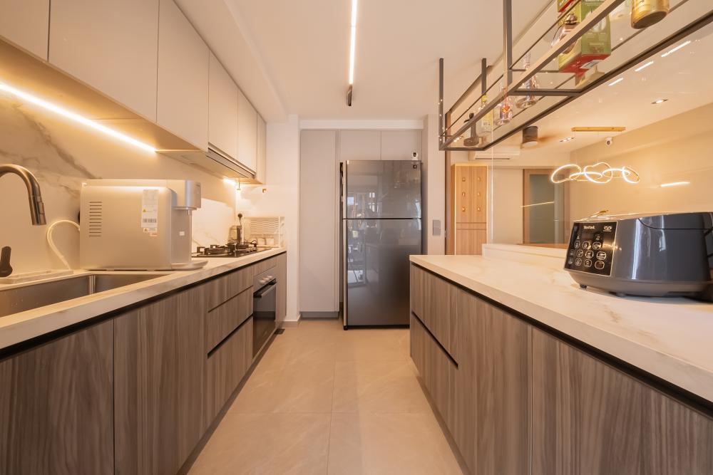 Modern Kitchen with Countertop and Kitchen Accessories