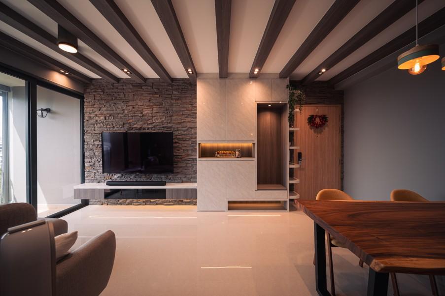 Modern Living Room with Settee and TV Console