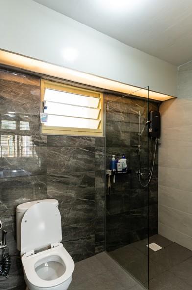 Country Bathroom with Mirror and Shower Screen