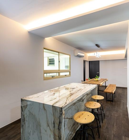 Country Dining Room with Drop Light and Cove Lighting