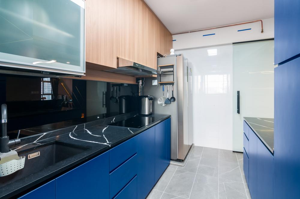 Eclectic Kitchen with Countertop and Kitchen Window