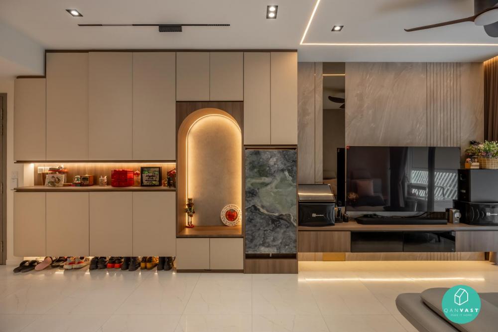 Modern Living Room with Settee and TV Console