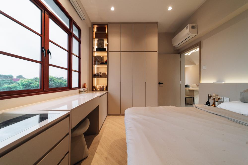 Contemporary Bedroom with Wardrobe and Built-in Bed