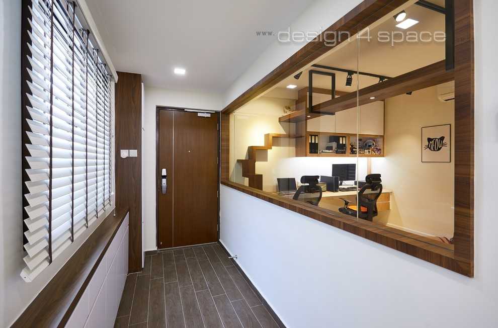 Modern Entryway with Shoe Rack and Console Table
