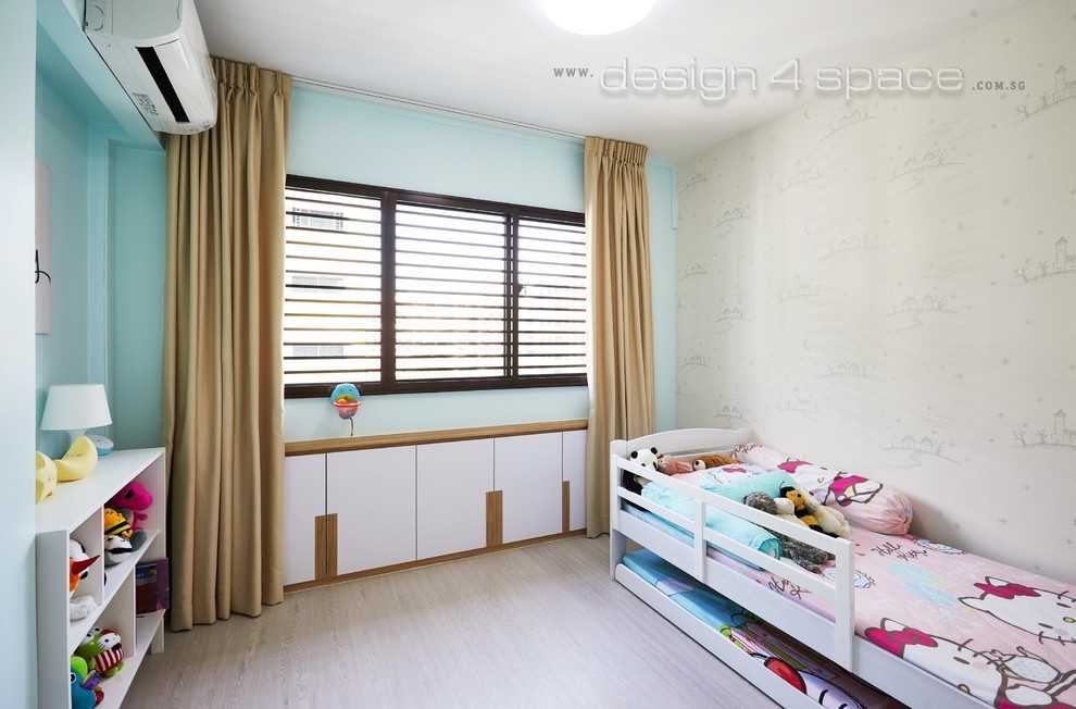 Modern Bedroom with Vinyl Flooring and Drop Ceiling