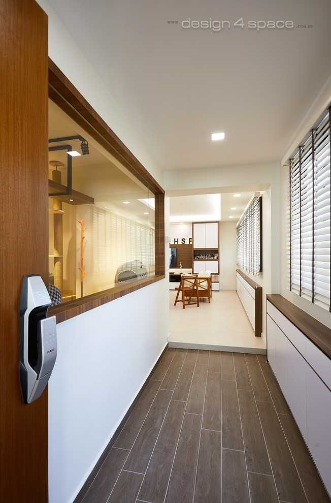 Modern Entryway with Shoe Rack and Console Table