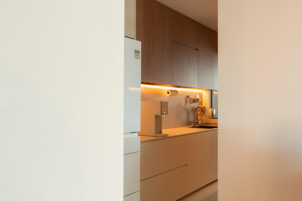 Modern Kitchen with Countertop and Kitchen Cabinets
