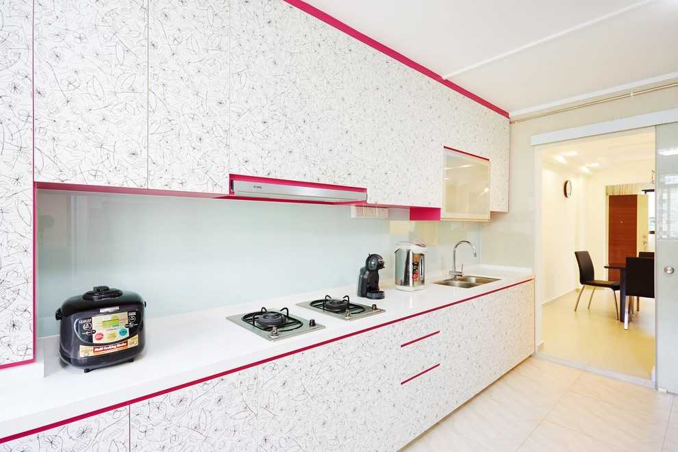 Asian Kitchen with Kitchen Window and Kitchen Island