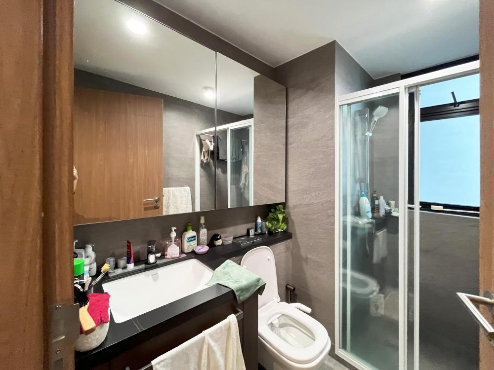 Asian Bathroom with Countertop and Vinyl Flooring