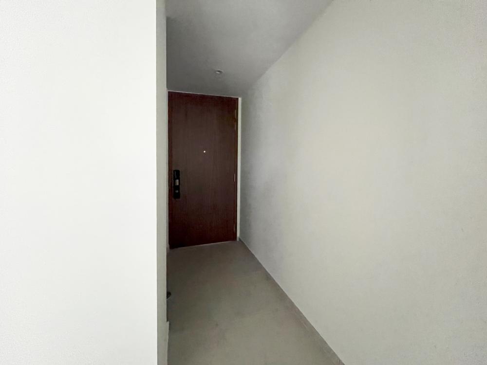 Minimalist Entryway with Mirror and Seating Bench