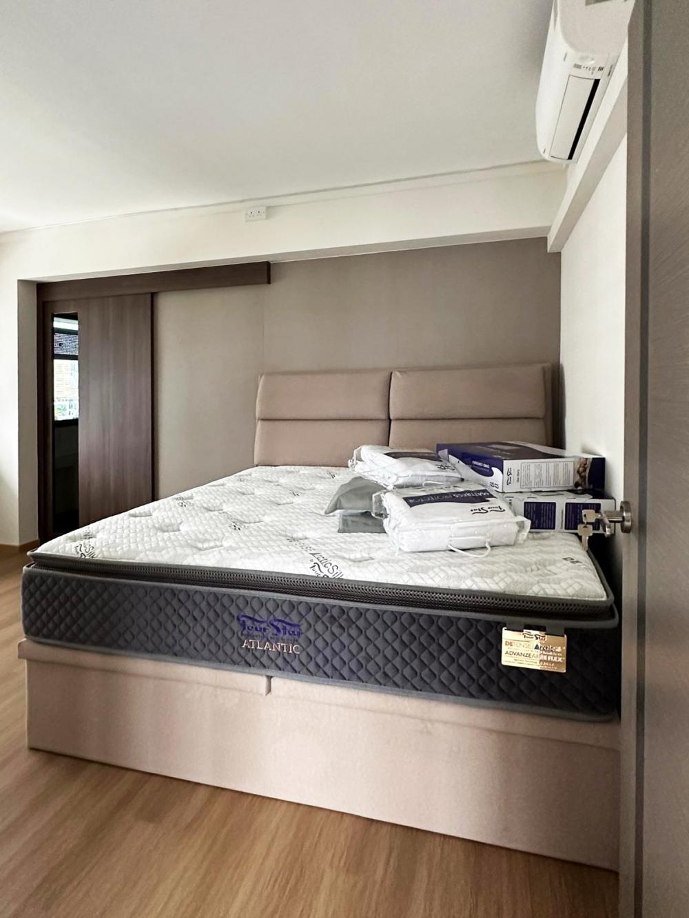 Modern Bedroom with Bookshelf and Platform Bed