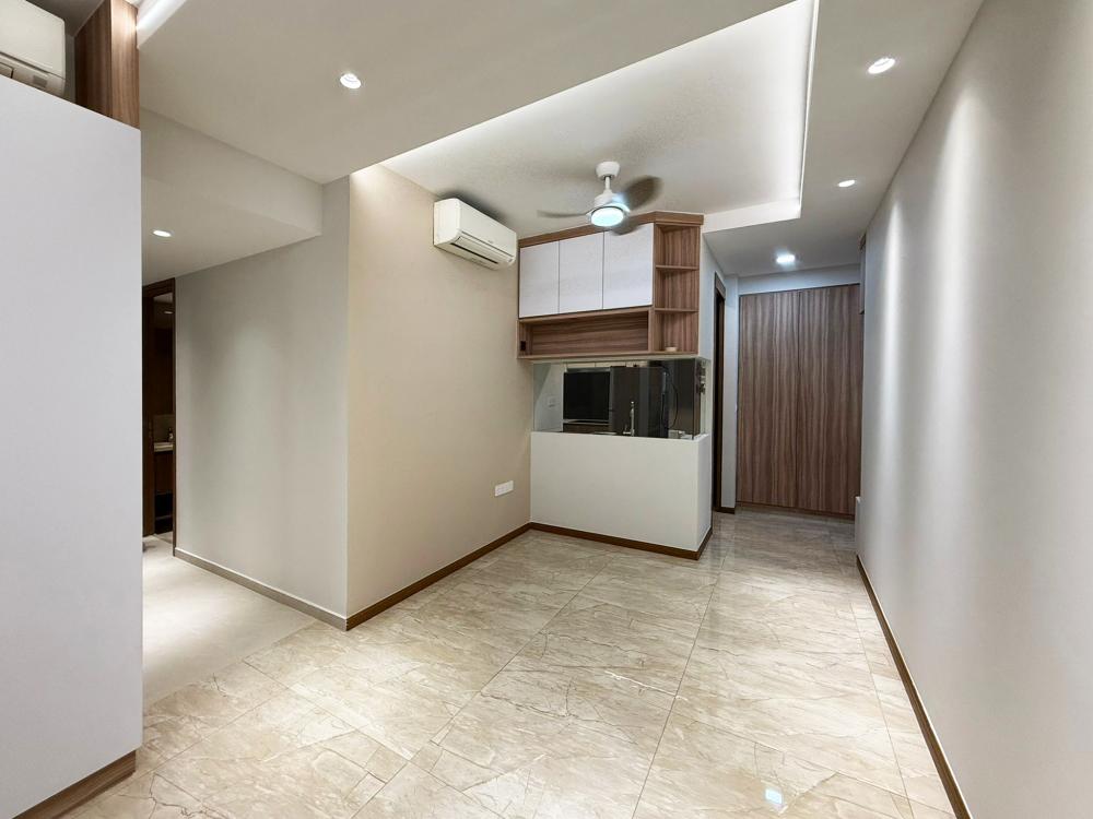 Modern Entryway with Mirror and Seating Bench