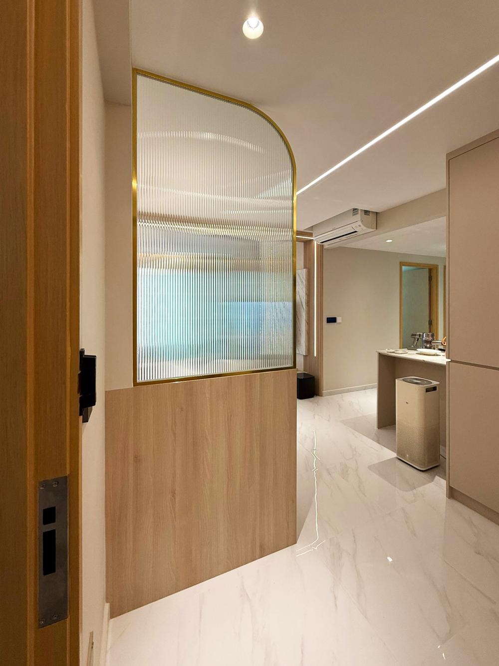 Modern Foyer with Artwork and Console Table
