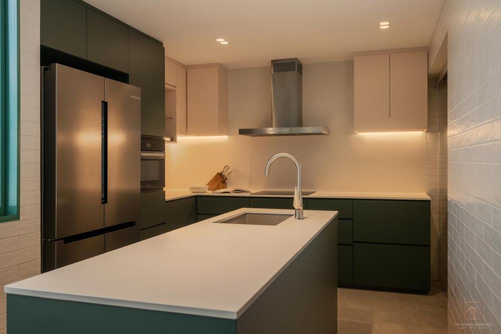 Modern Kitchen with Countertop and Kitchen Island