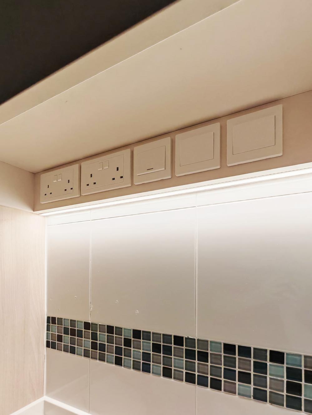 Asian Kitchen with Countertop and Vinyl Flooring