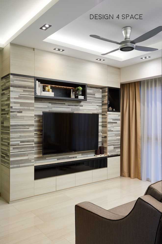 Modern Living Room with TV Console and Sofa