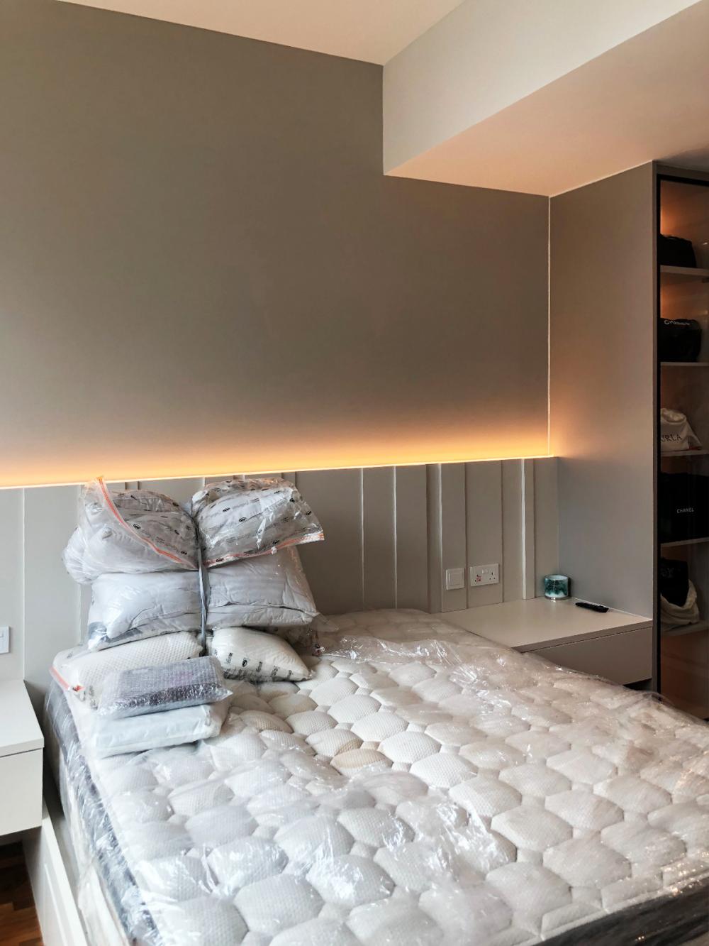 Modern Bedroom with Bookshelf and Platform Bed